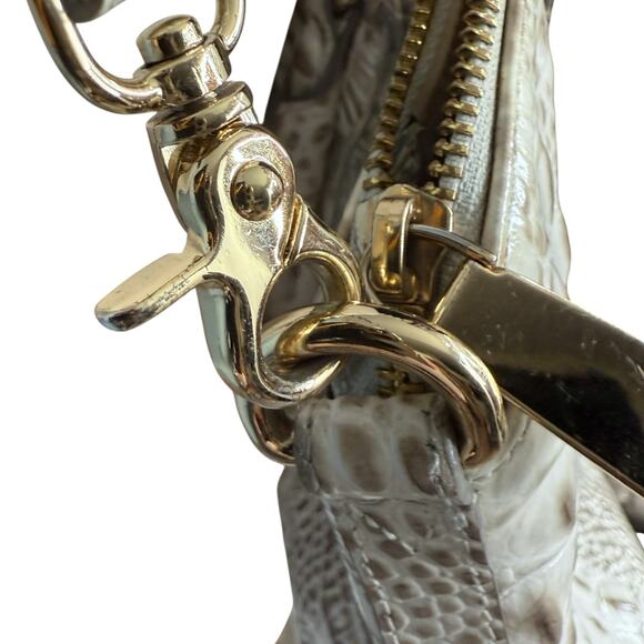 Brahmin Duxbury Satchel Shoulder Bag Beige White Melbourne Croc Embossed Purse‎ - Picture 15 of 16